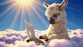Lama in den Wolken